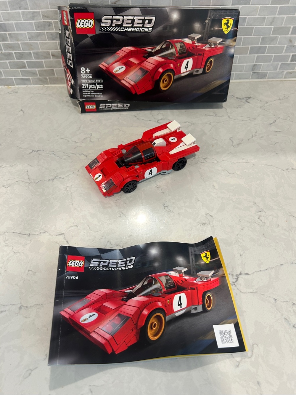 Lego Speed Champions Red Ferrari Race Car with White Accents